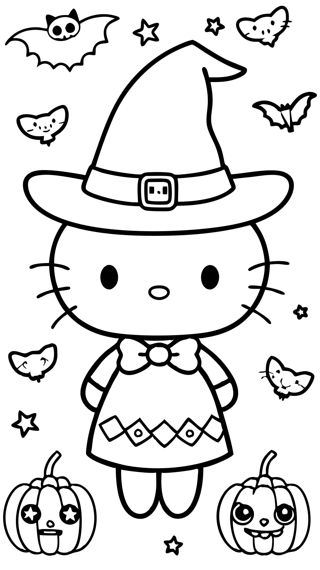 halloween hello kitty coloring pages